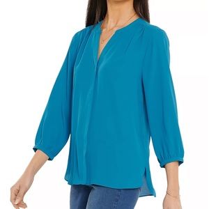 NYDJ light blue work blouse. 3/4 length sleeves